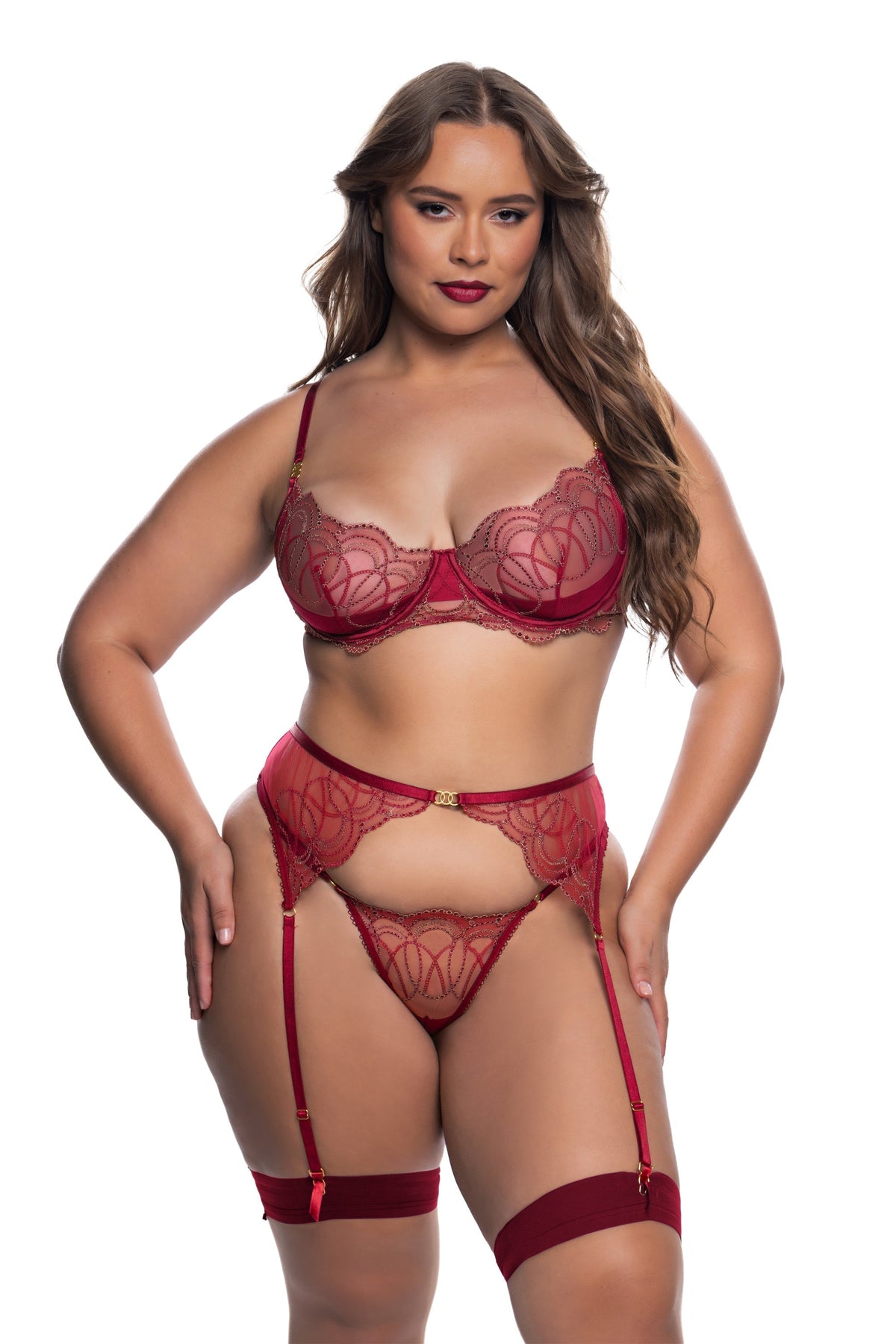 Plus Size Crimson Belle Bra Set