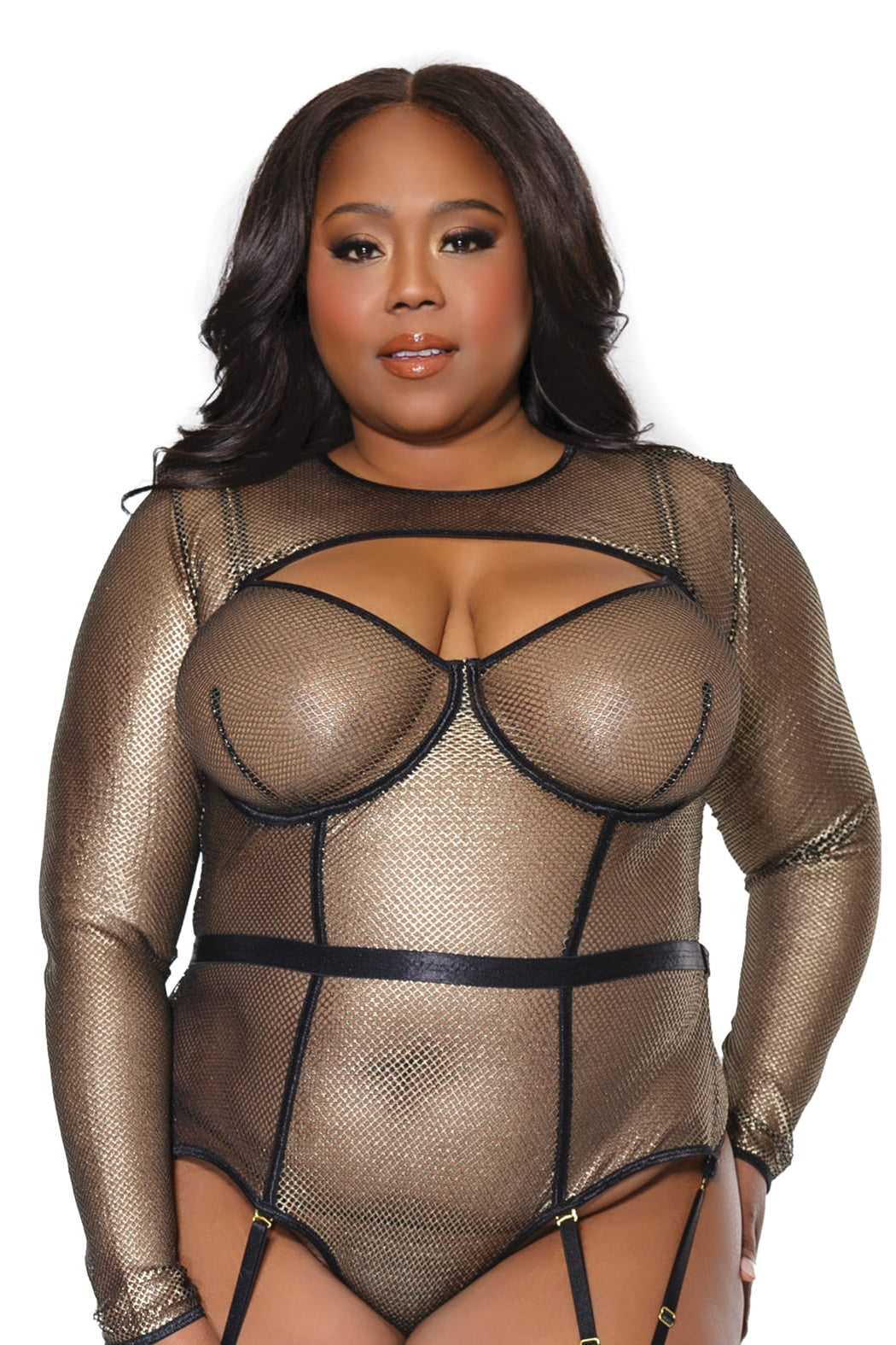 Plus Size Metallic Shrug