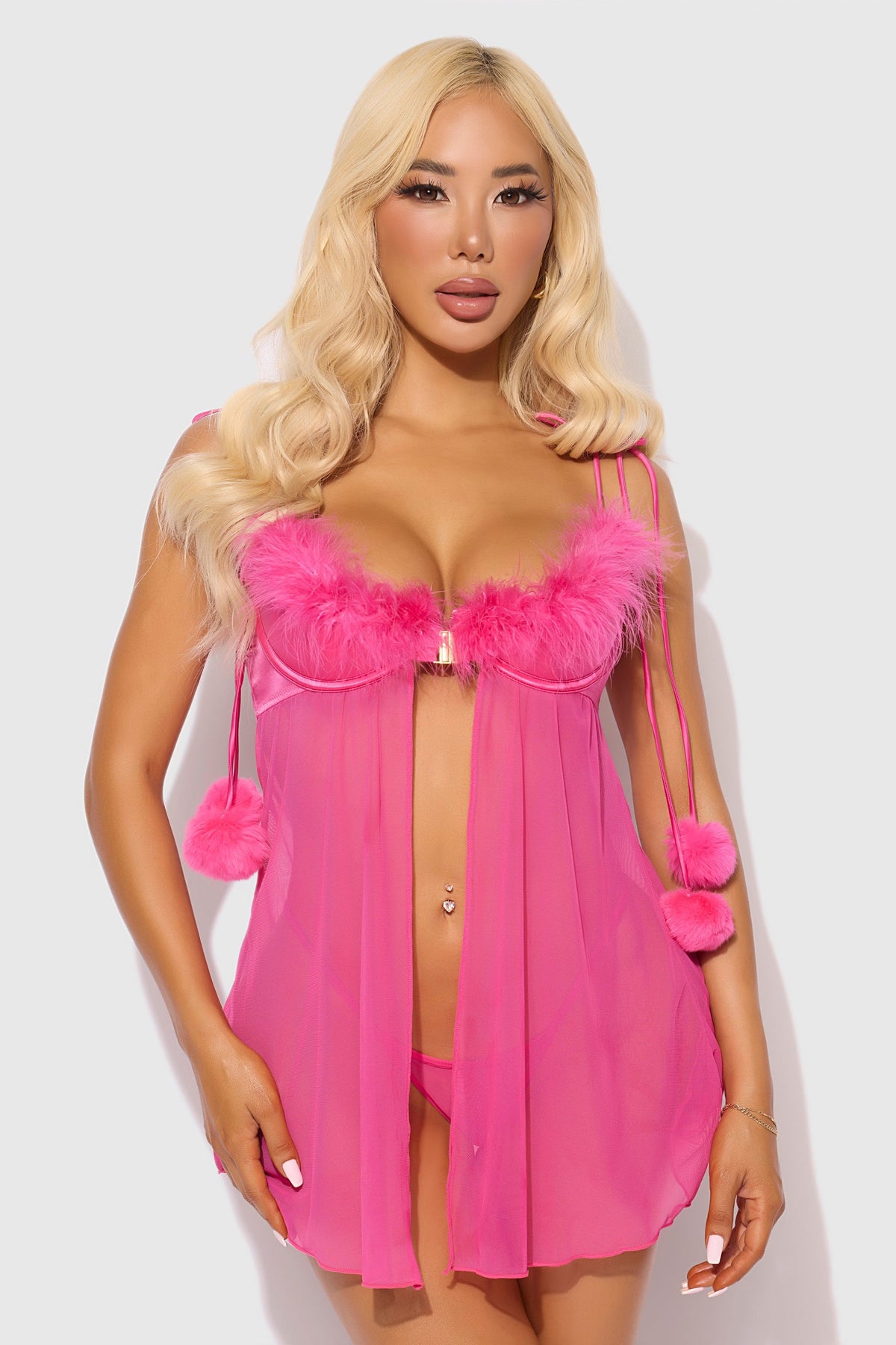 Plus Size Marilyn Marabou Babydoll