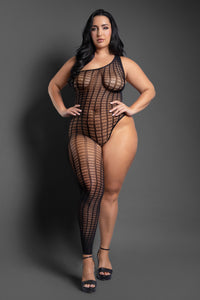 Asymmetrical Footless Bodystocking