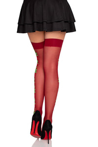Rose Vine Thigh Highs