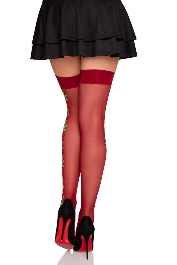 Rose Vine Thigh Highs