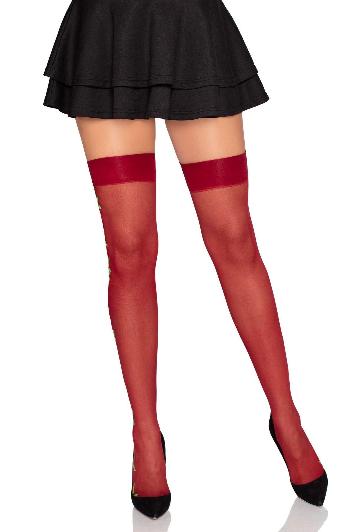 Rose Vine Thigh Highs