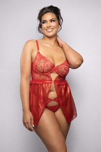 Plus Size Ruby Shimmer Babydoll