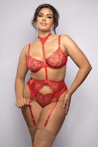 Ruby Shimmer Bra Set