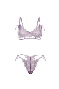 Dahlyia lavender purple lace bra and G-string view 6