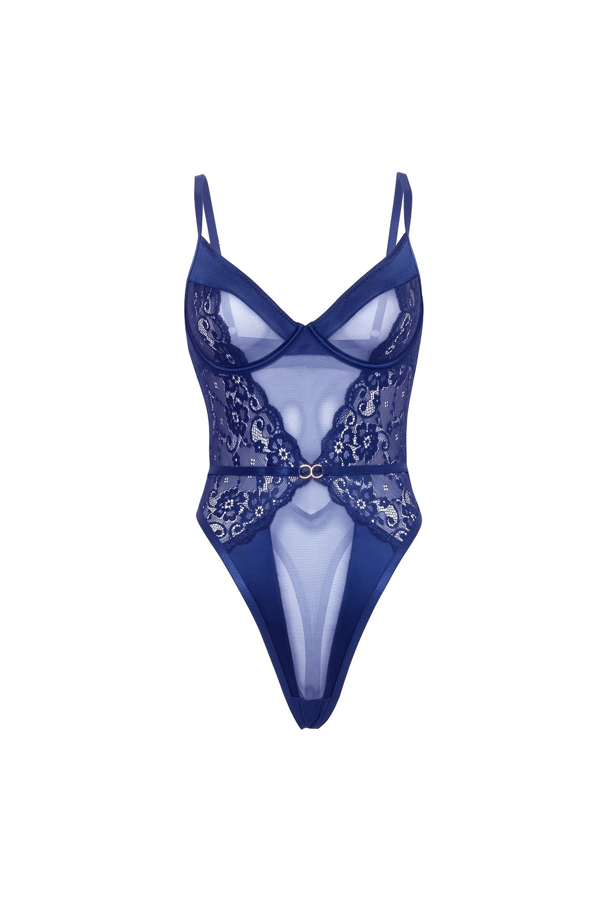 Doreen lace mesh underwire teddy product front