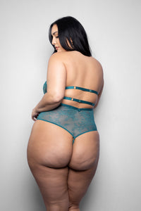 Plus Size Kasmira Teddy in dark teal back view