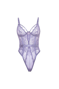 Martina purple haze lace teddy flat lay