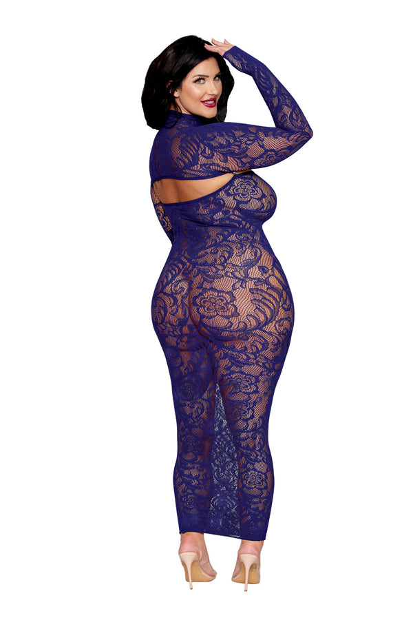 Plus Size Midnight Bodystocking Dress