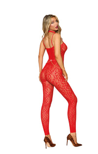 Red Choker Bodystocking