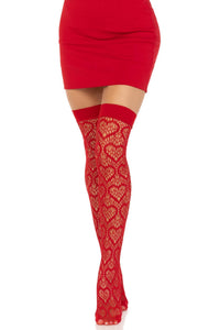 Heart Net Thigh Highs