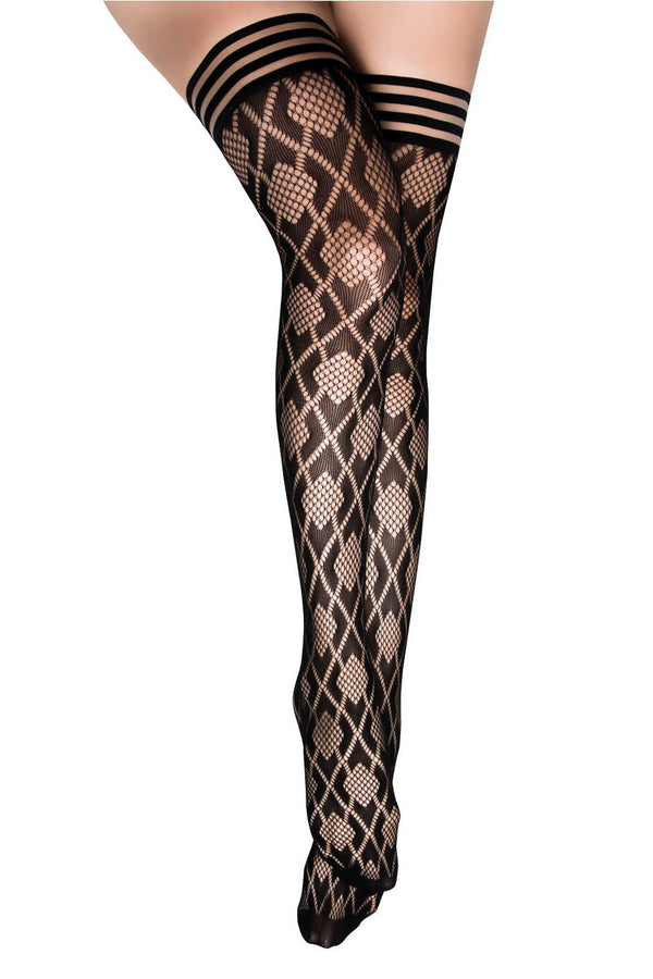 Diamond Pattern Thigh Highs